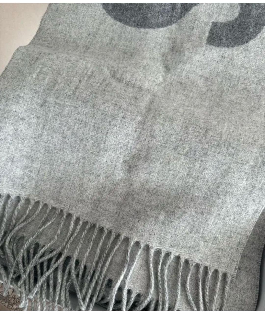 JACQUEMUS Серый шерстяной шарф, фото 2