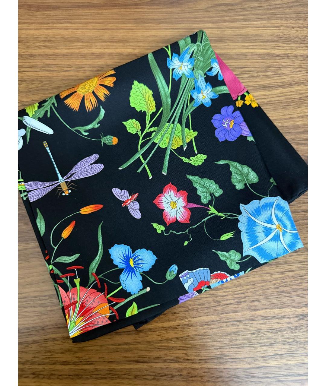 GUCCI Черный шелковый платок, фото 6