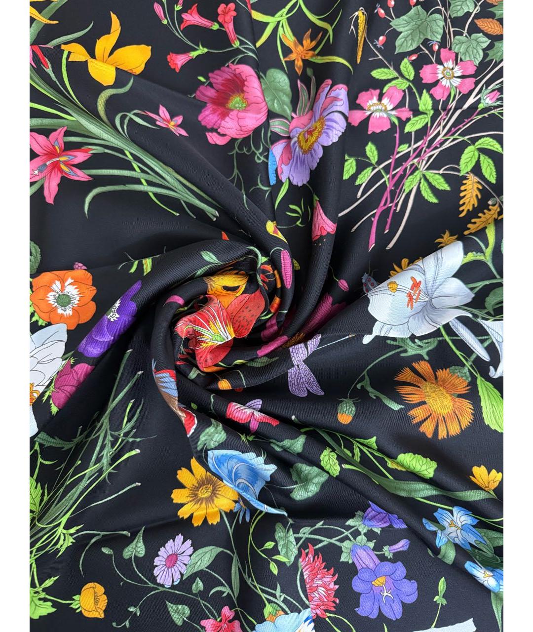 GUCCI Черный шелковый платок, фото 4