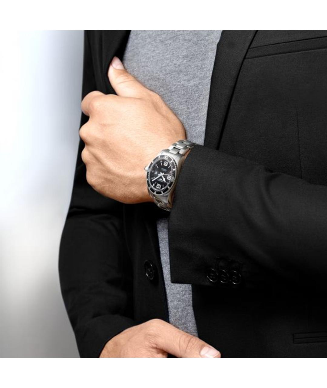 LONGINES Черные часы, фото 4