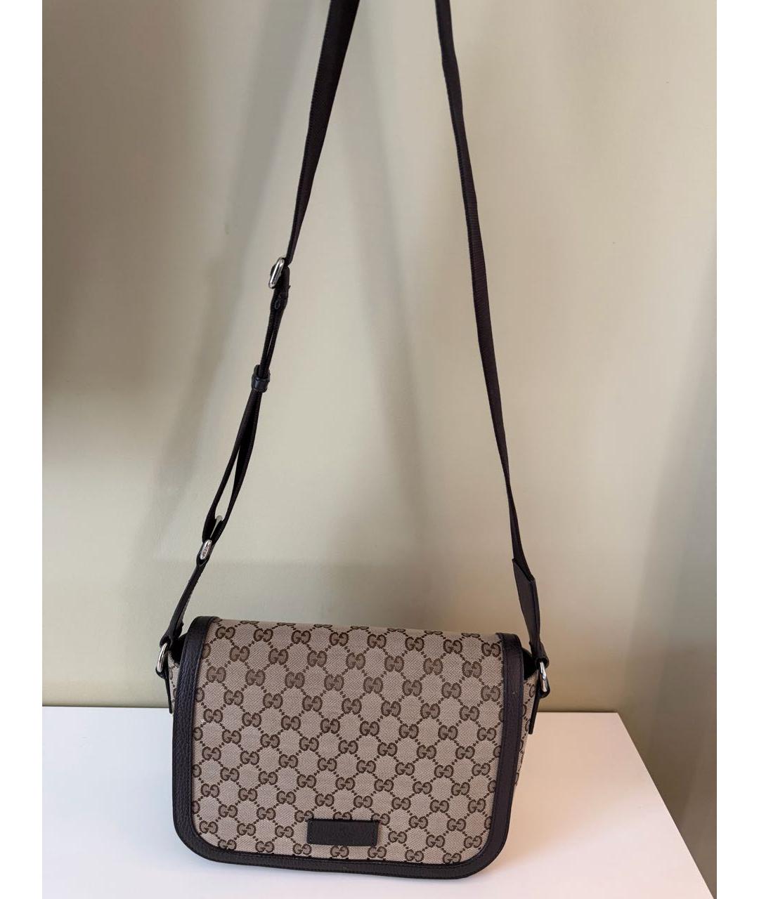 GUCCI Бежевая тканевая сумка через плечо, фото 4