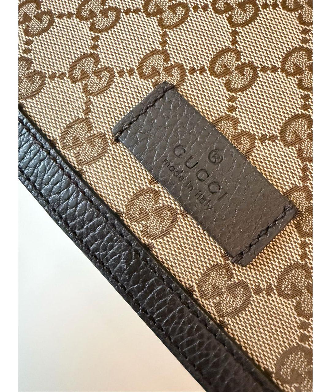 GUCCI Бежевая тканевая сумка через плечо, фото 6