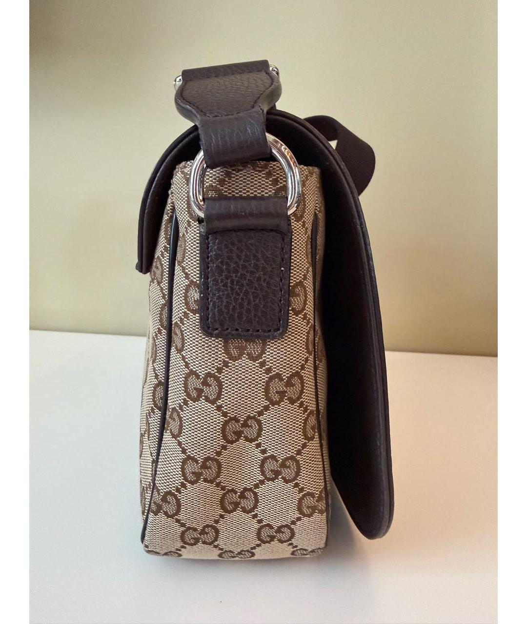 GUCCI Бежевая тканевая сумка через плечо, фото 2