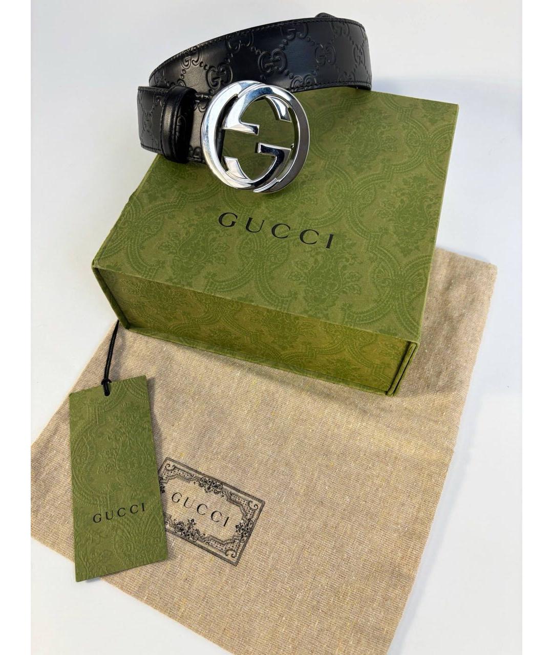 GUCCI Черный кожаный ремень, фото 4