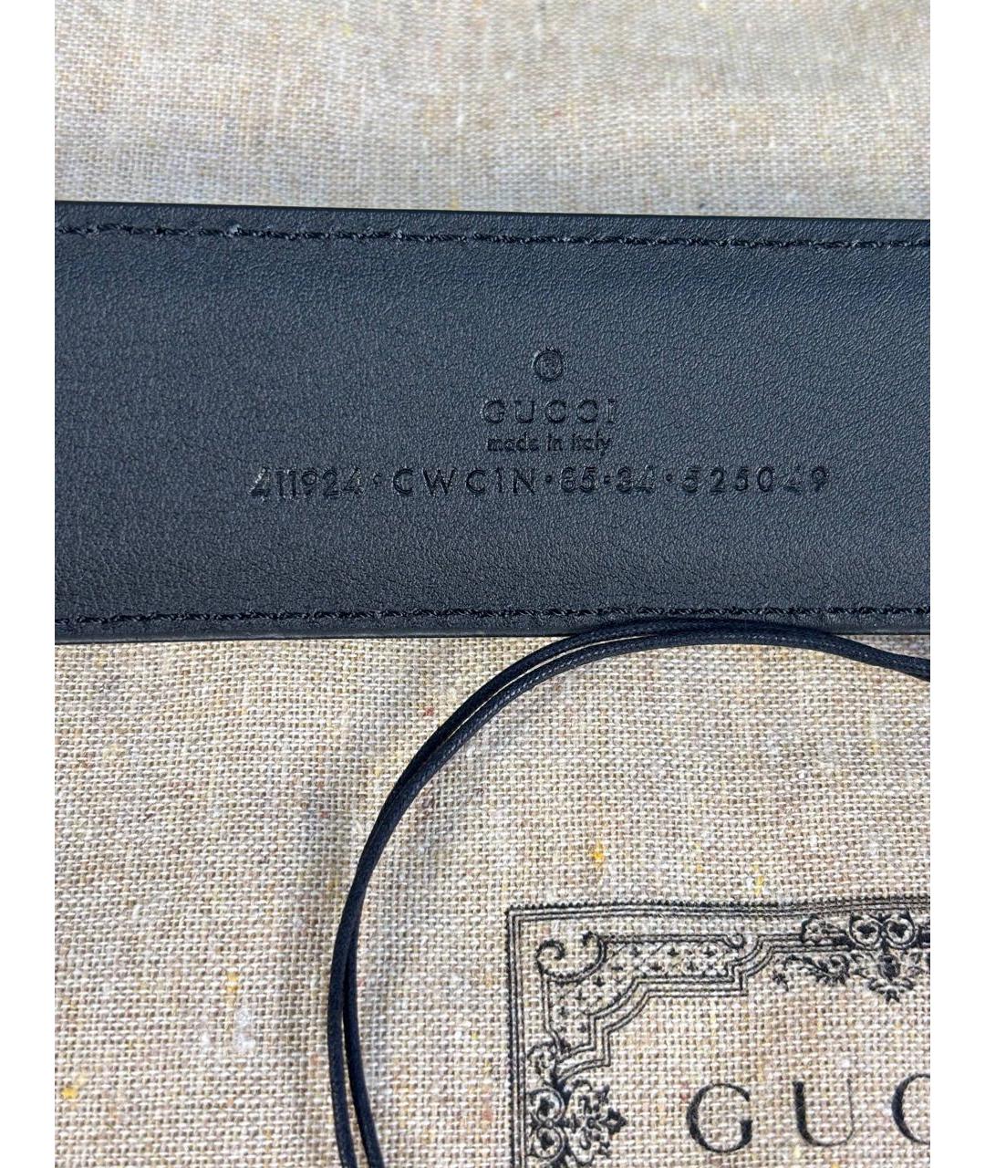 GUCCI Черный кожаный ремень, фото 3