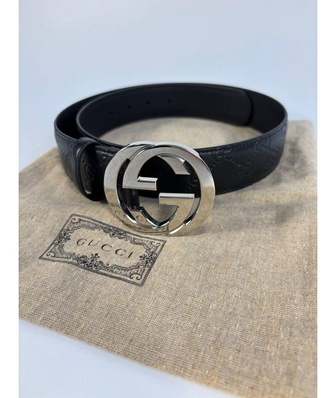 GUCCI Черный кожаный ремень, фото 8