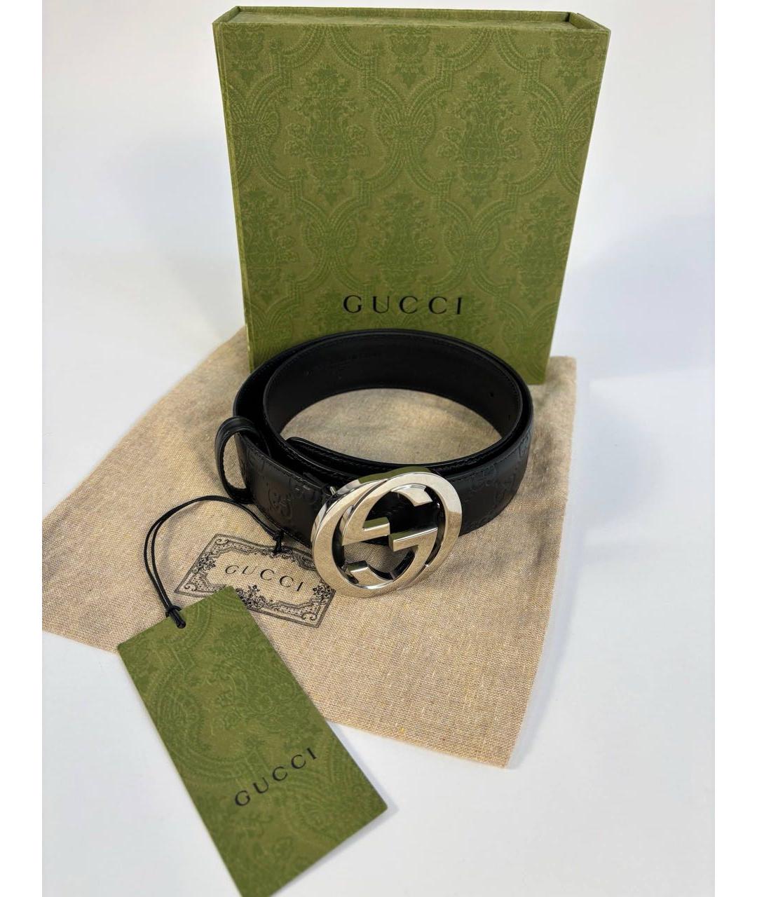 GUCCI Черный кожаный ремень, фото 8