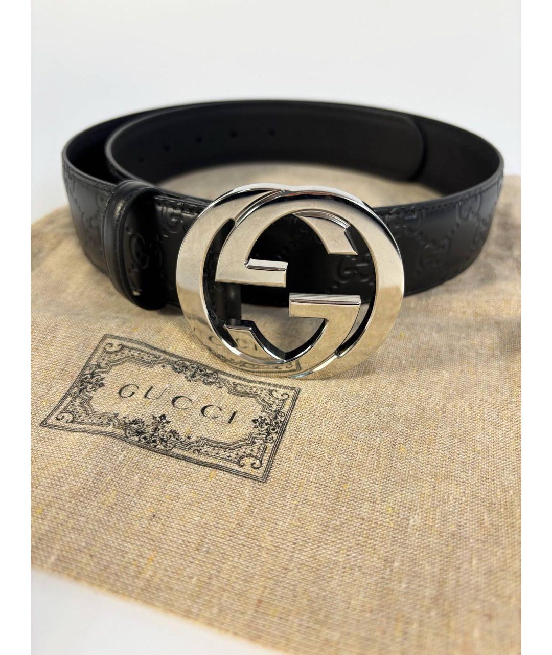 GUCCI Черный кожаный ремень, фото 6