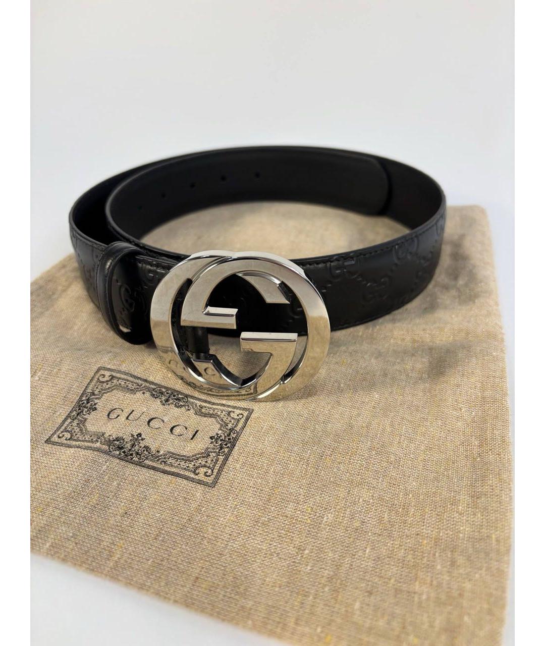 GUCCI Черный кожаный ремень, фото 9