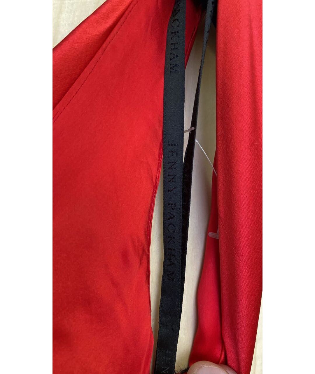 JENNY PACKHAM Красное шелковое коктейльное платье, фото 3
