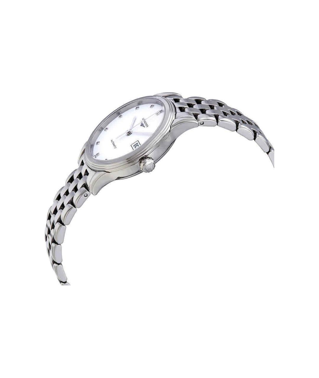 LONGINES Белые стальные часы, фото 3