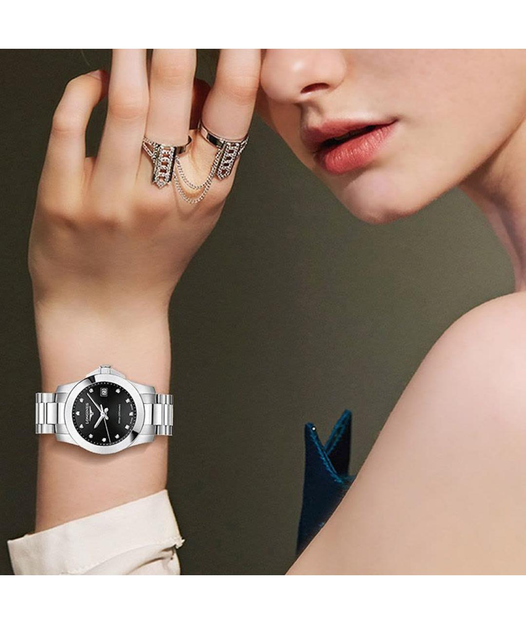 LONGINES Серебряные стальные часы, фото 4