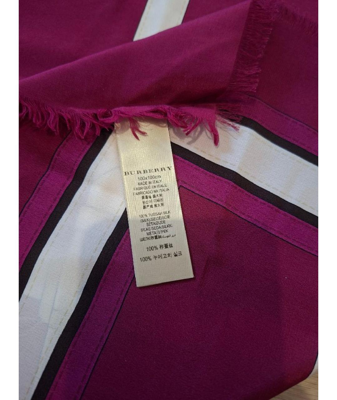 BURBERRY Бордовый шелковый платок, фото 6