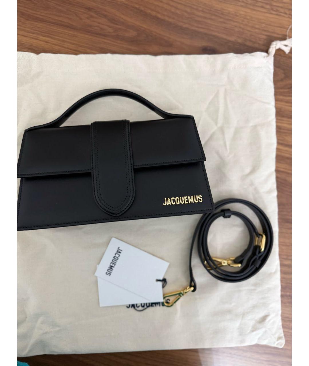 JACQUEMUS Черная кожаная сумка через плечо, фото 6
