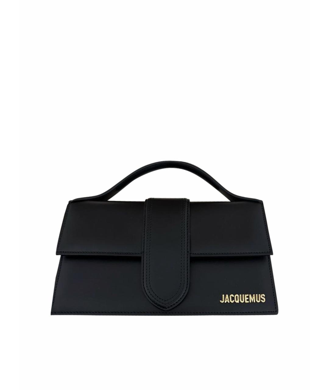 JACQUEMUS Черная кожаная сумка через плечо, фото 1