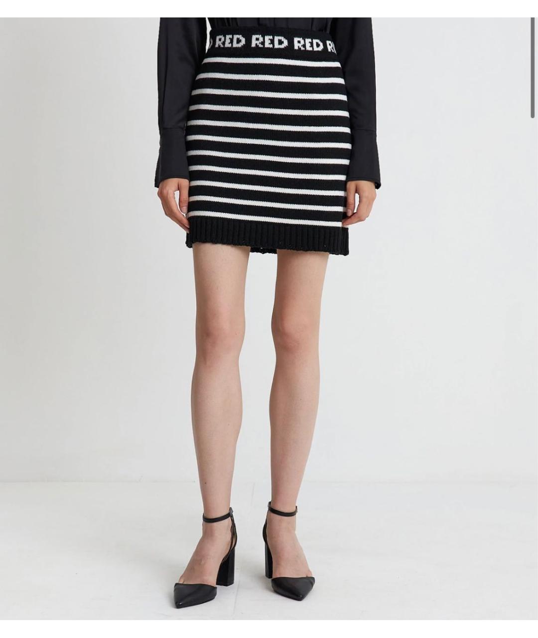 RED VALENTINO Черная шерстяная юбка мини, фото 2