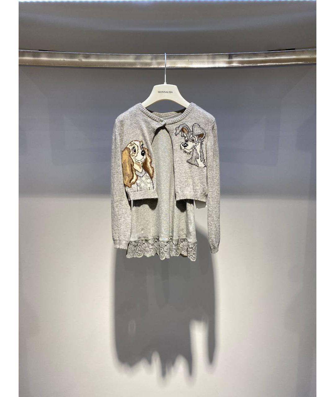 MONNALISA Серый хлопковый детская футболка / топ, фото 4