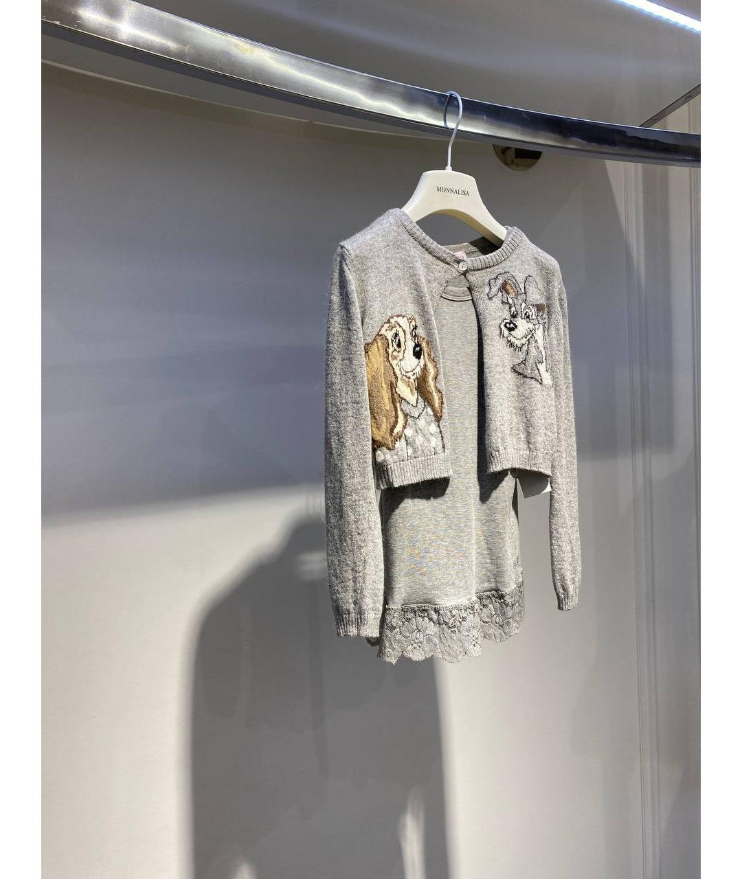 MONNALISA Серый хлопковый детская футболка / топ, фото 2