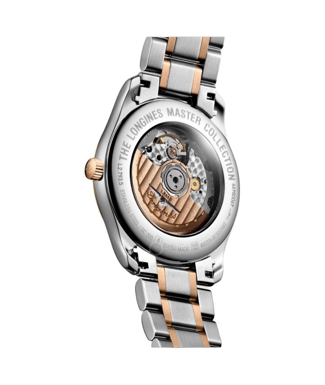 LONGINES Серые часы из золота и стали, фото 4