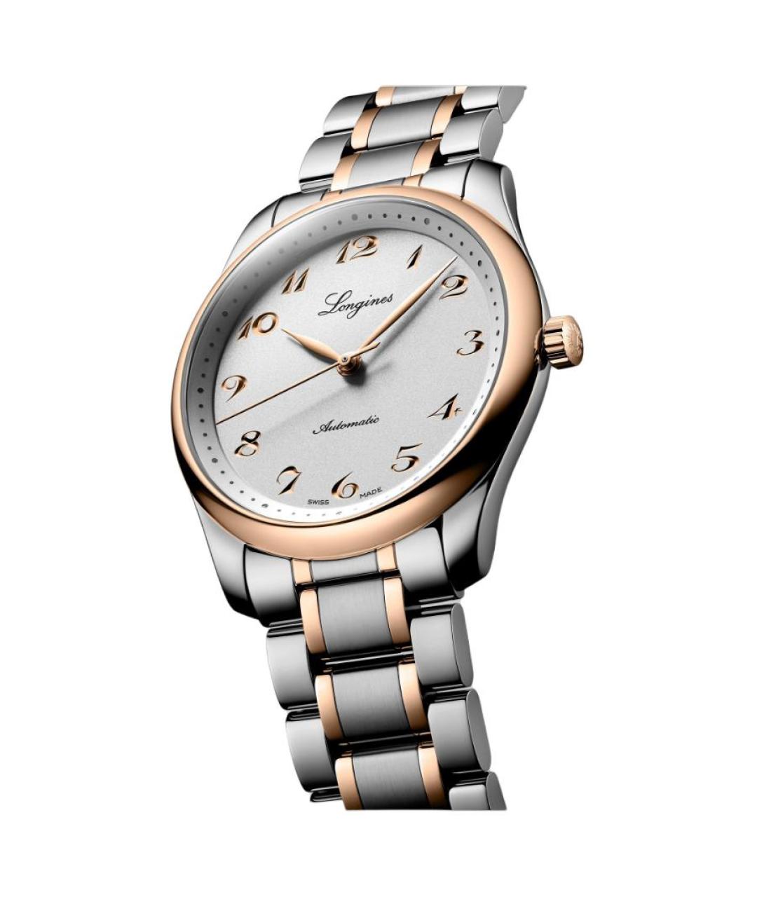 LONGINES Серые часы из золота и стали, фото 2