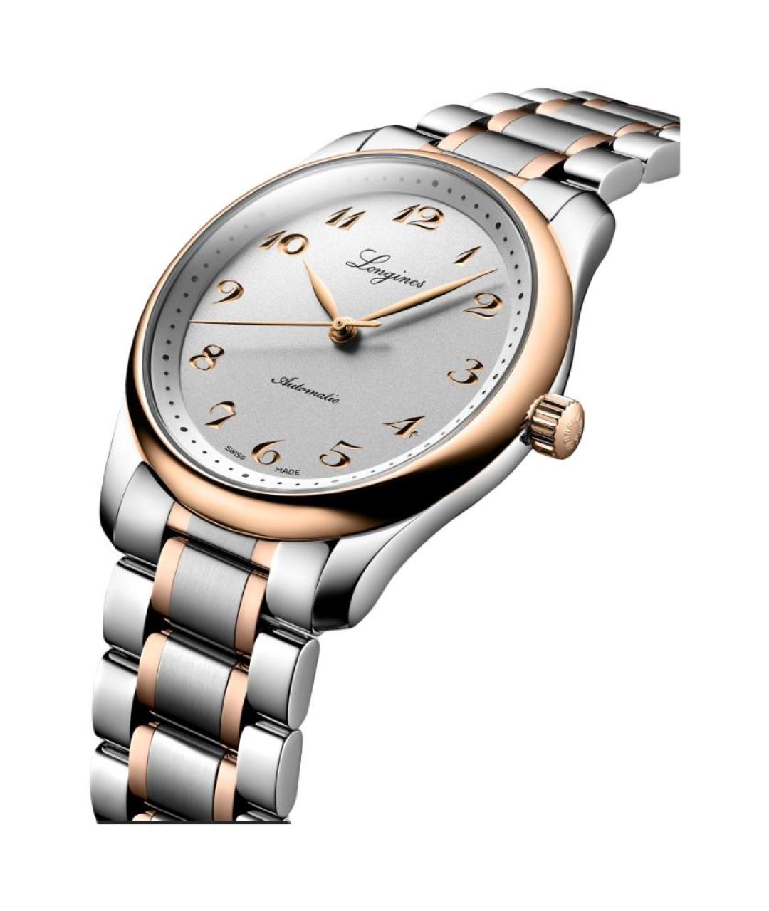 LONGINES Серые часы из золота и стали, фото 3