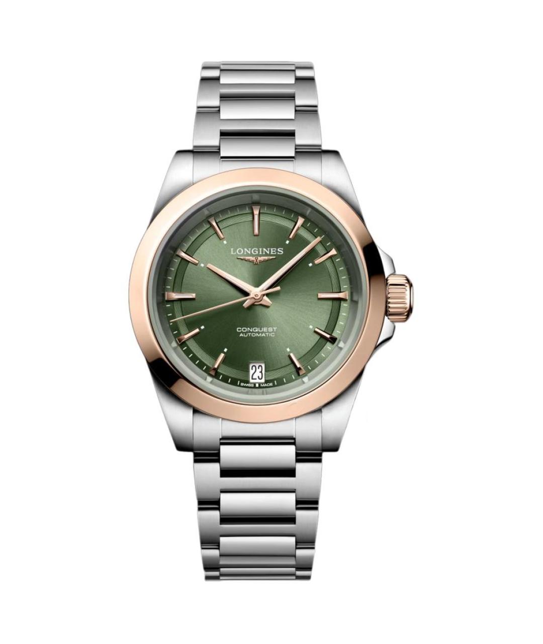 LONGINES Зеленые часы из розового золота, фото 1