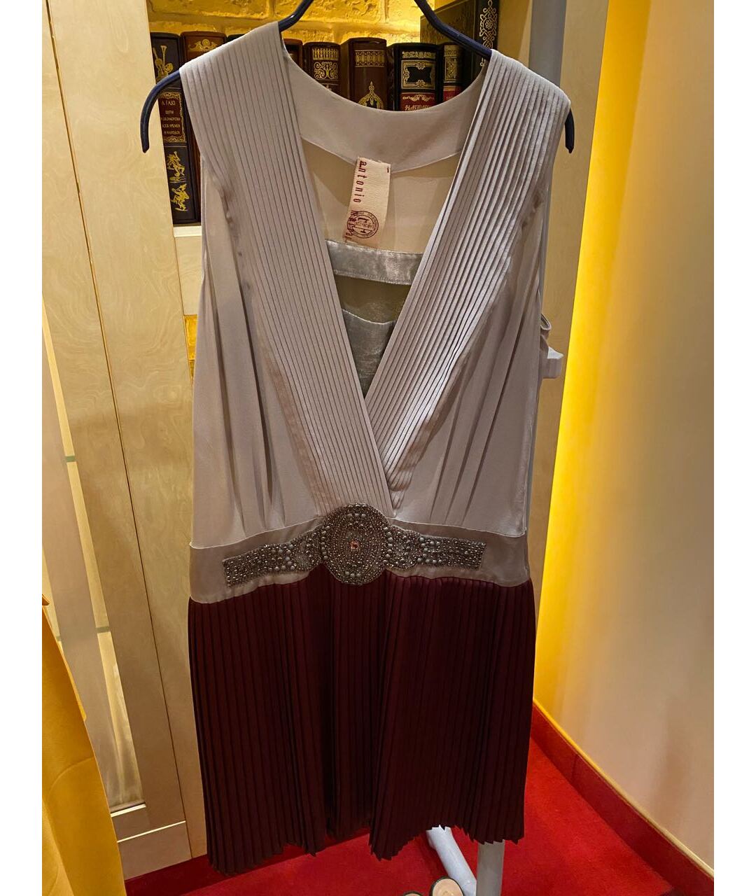 ANTONIO MARRAS Бежевое креповое вечернее платье, фото 5