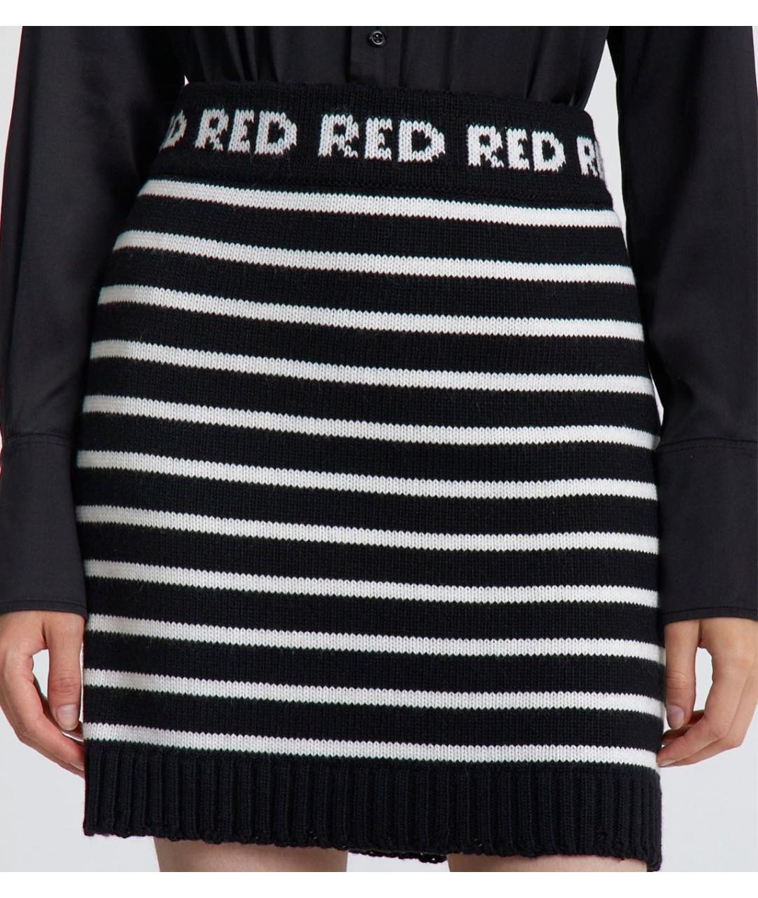 RED VALENTINO Черная шерстяная юбка мини, фото 3