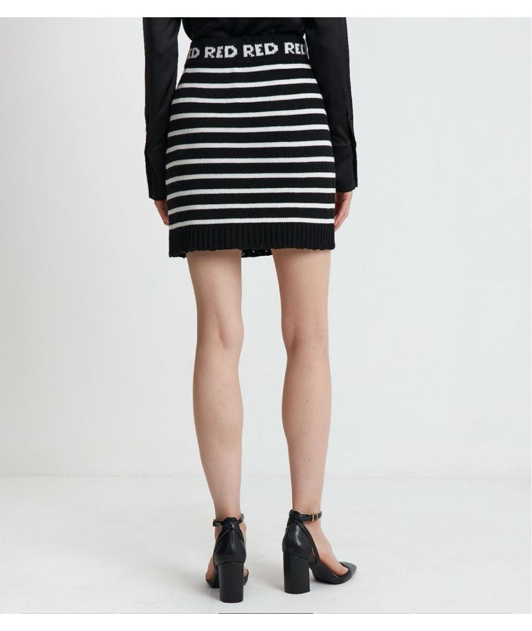 RED VALENTINO Черная шерстяная юбка мини, фото 2