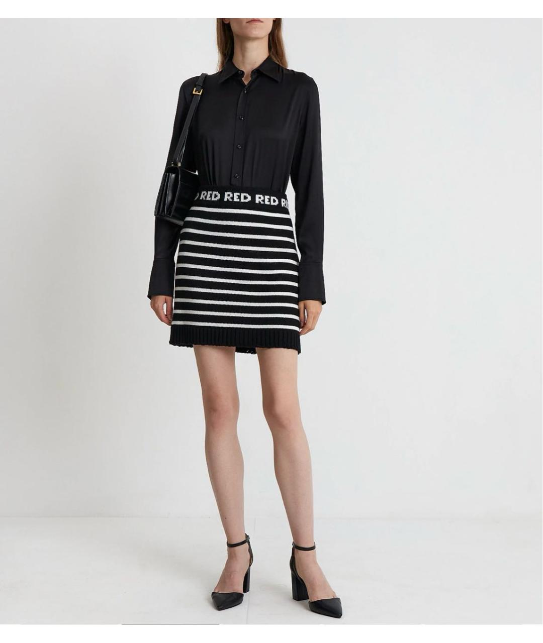 RED VALENTINO Черная шерстяная юбка мини, фото 4