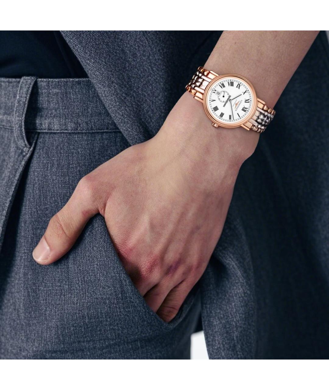 LONGINES Золотые стальные часы, фото 4