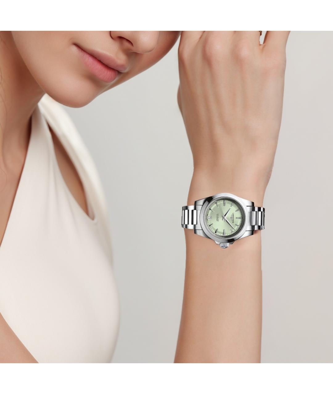 LONGINES Зеленые часы, фото 4