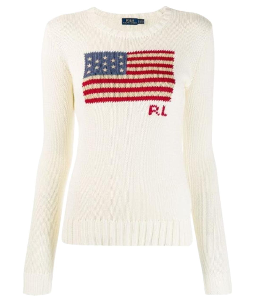 POLO RALPH LAUREN Белый хлопковый джемпер / свитер, фото 1