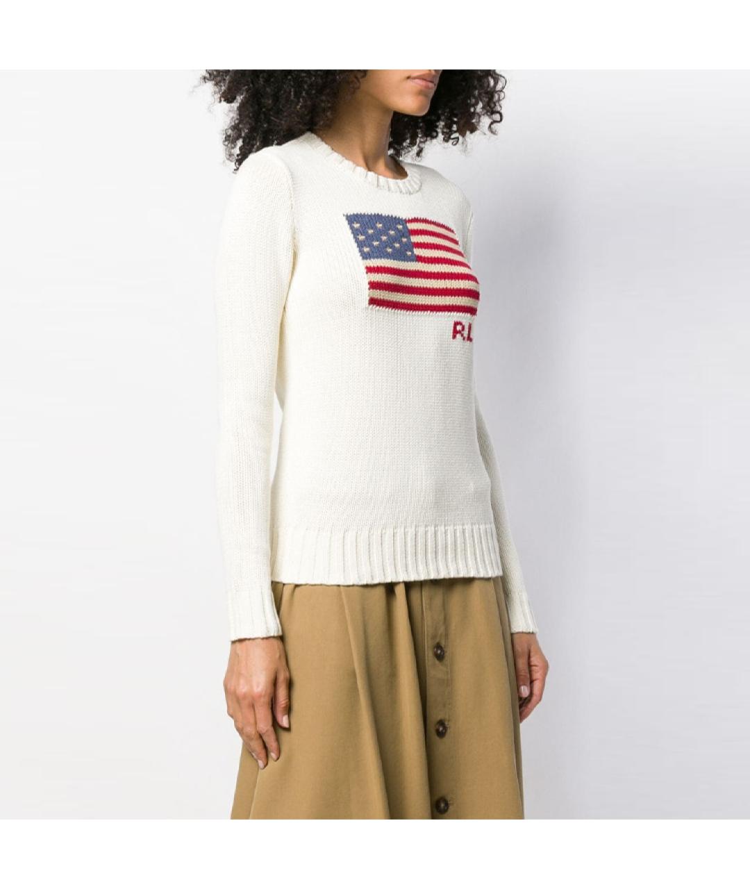 POLO RALPH LAUREN Белый хлопковый джемпер / свитер, фото 4