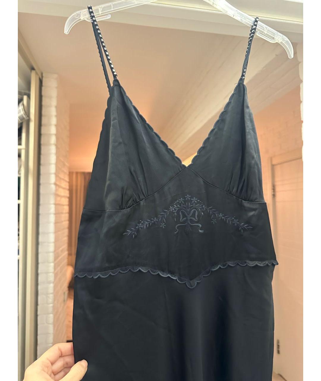 TWIN-SET Черное вискозное вечернее платье, фото 7