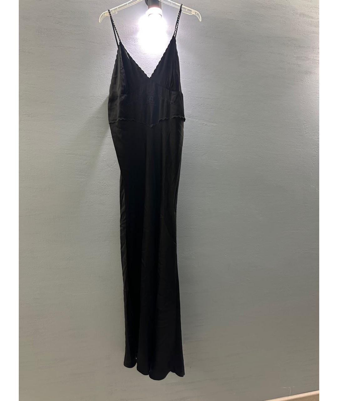 TWIN-SET Черное вискозное вечернее платье, фото 8