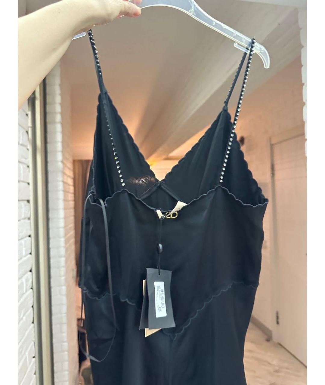 TWIN-SET Черное вискозное вечернее платье, фото 6