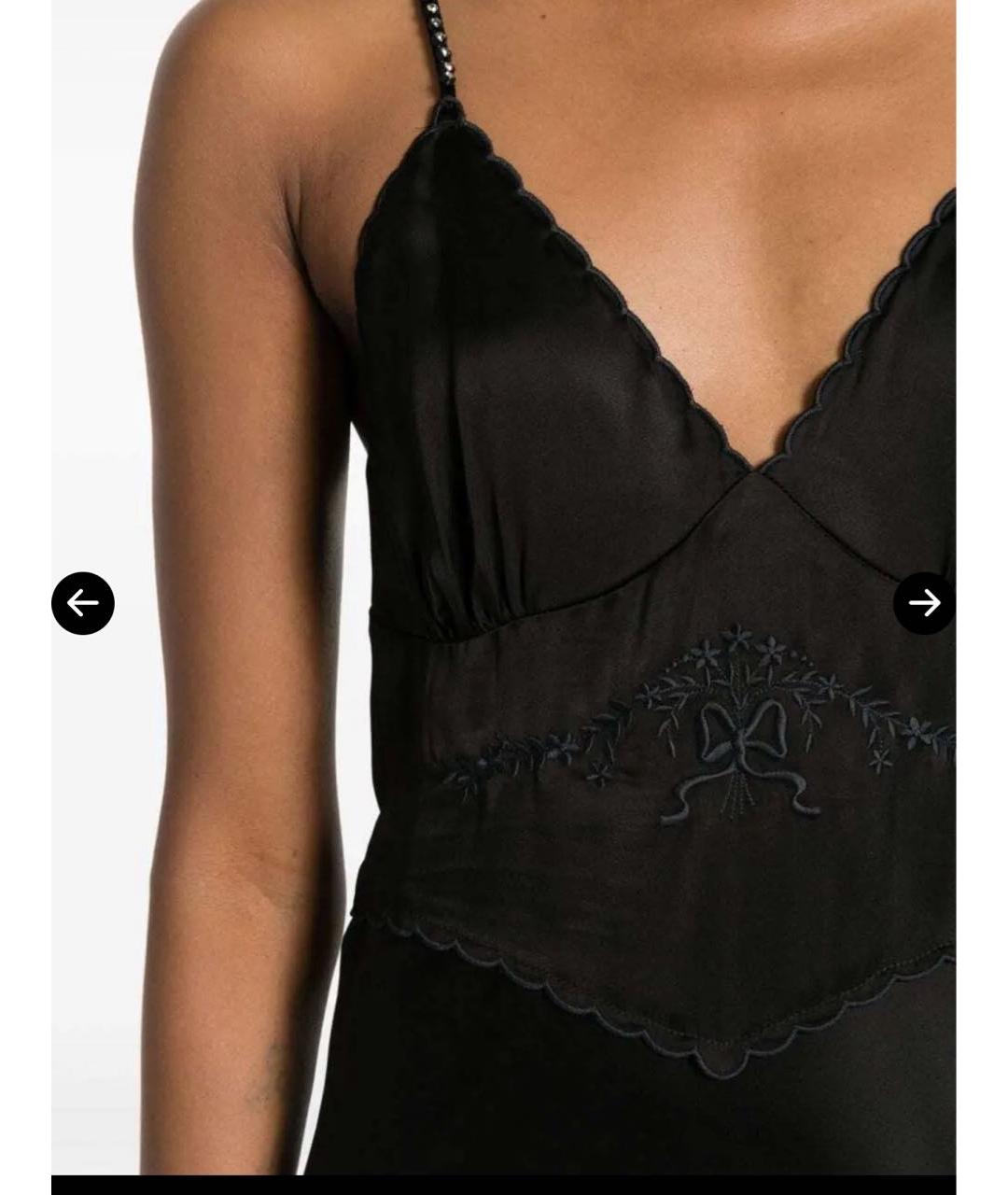 TWIN-SET Черное вискозное вечернее платье, фото 4