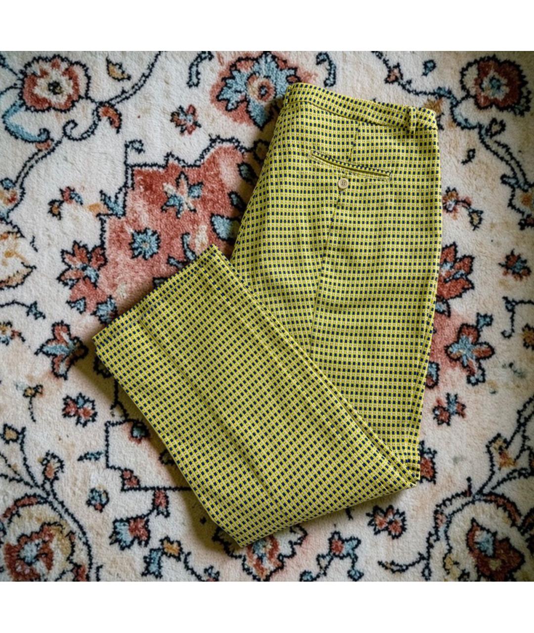 WEEKEND MAX MARA Желтые хлопко-эластановые прямые брюки, фото 4