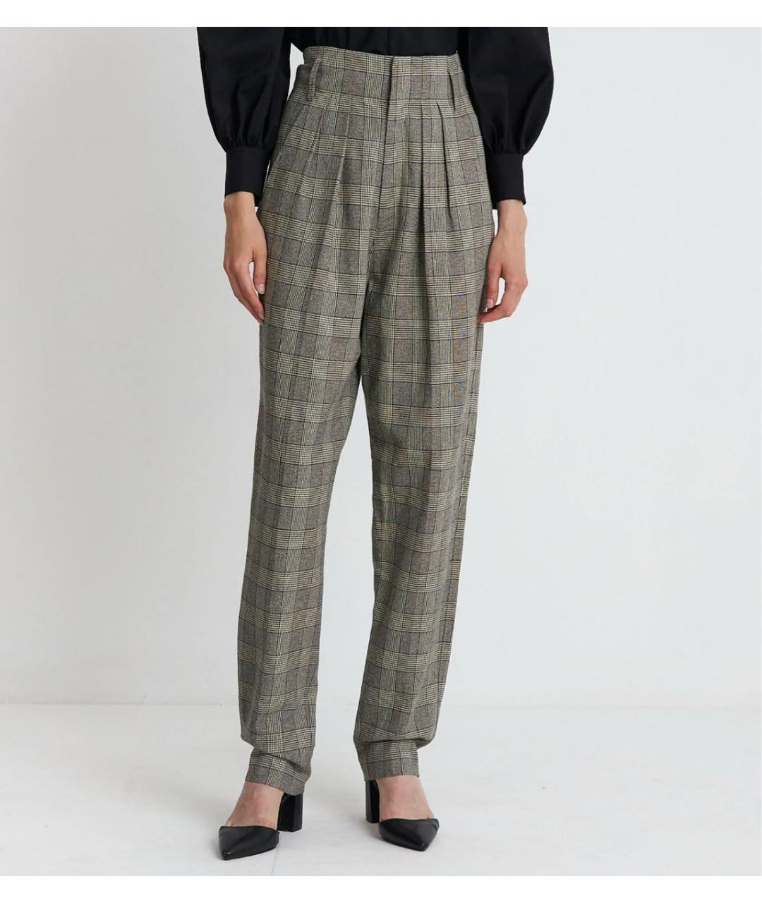 ISABEL MARANT Серые хлопковые брюки узкие, фото 3