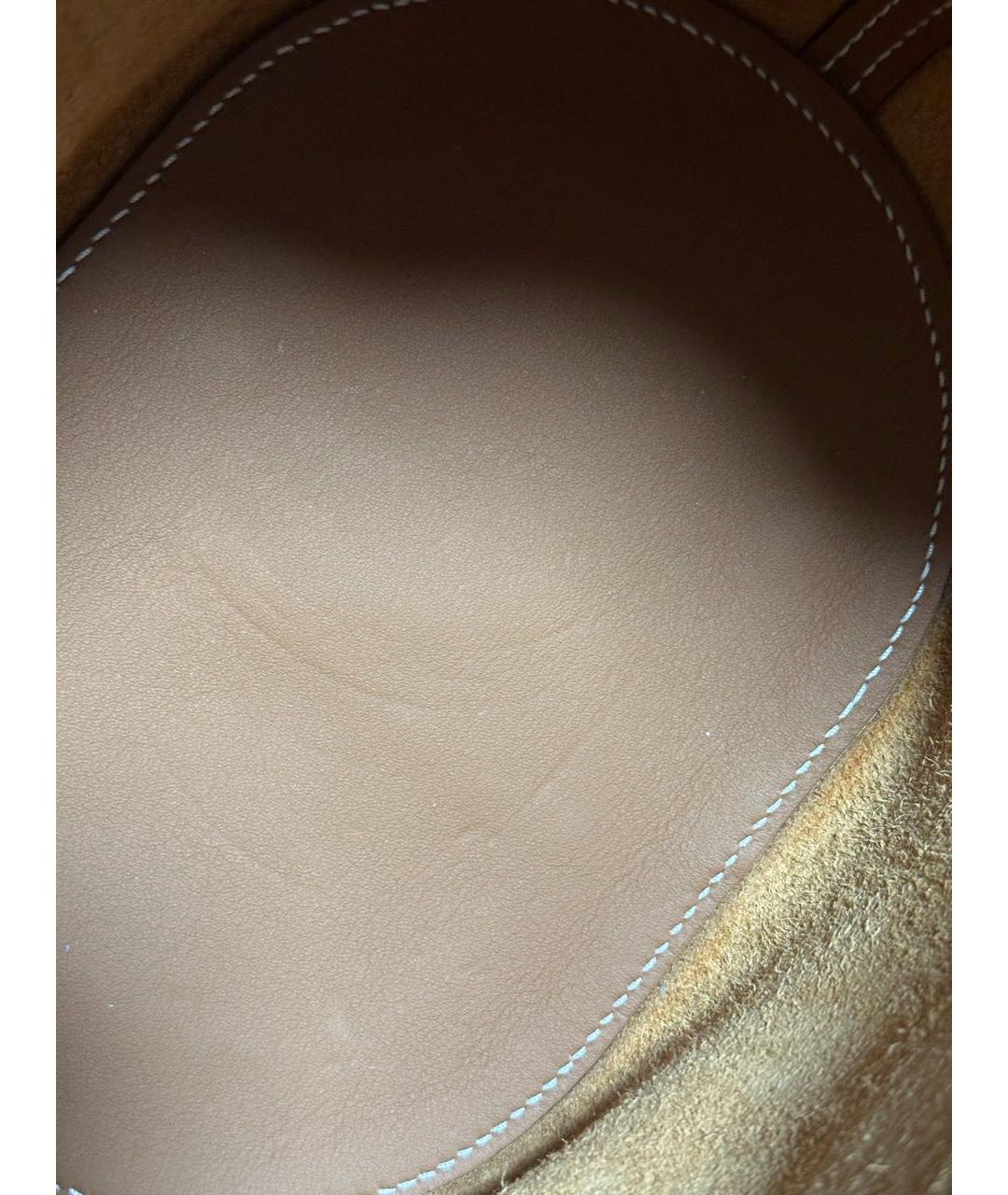 HERMES Коричневая кожаная сумка с короткими ручками, фото 8