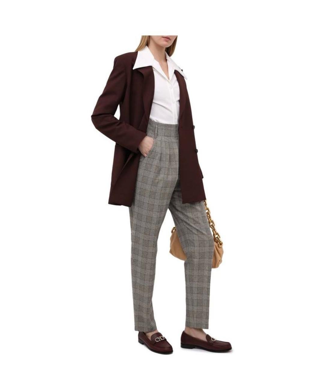 ISABEL MARANT Серые хлопковые брюки узкие, фото 4