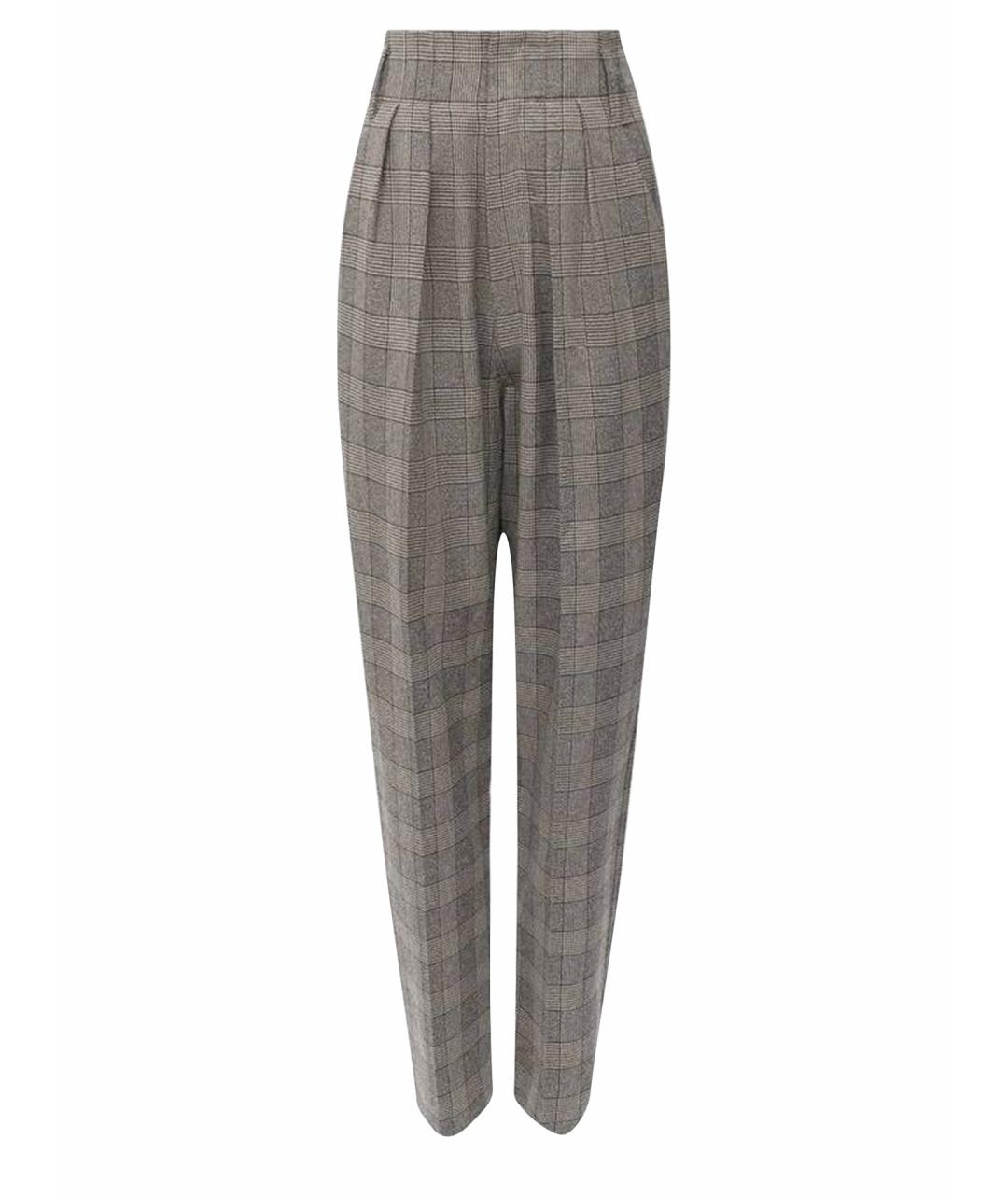 ISABEL MARANT Серые хлопковые брюки узкие, фото 1