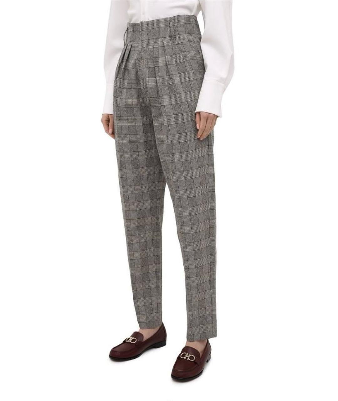 ISABEL MARANT Серые хлопковые брюки узкие, фото 5