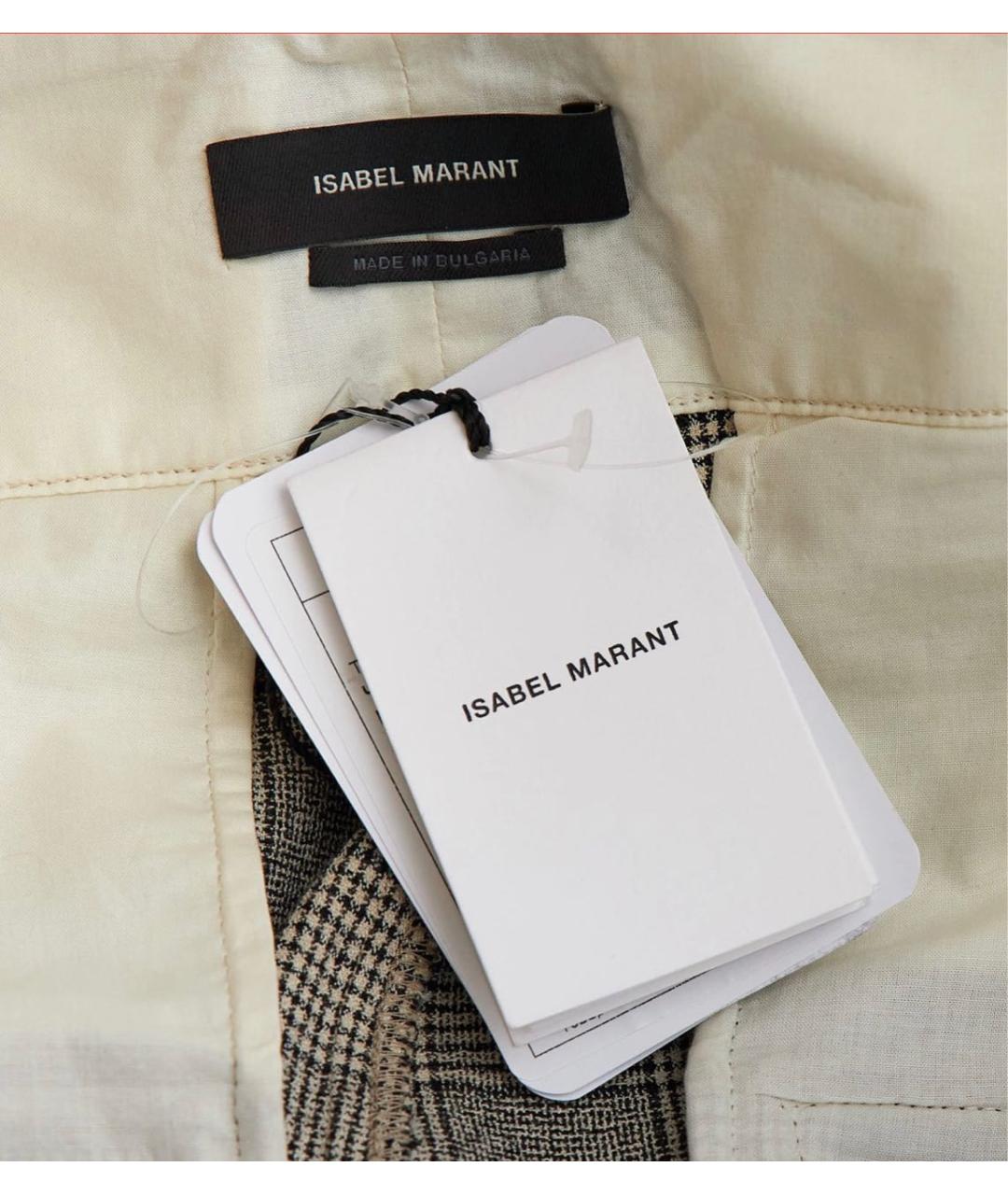 ISABEL MARANT Серые хлопковые брюки узкие, фото 6