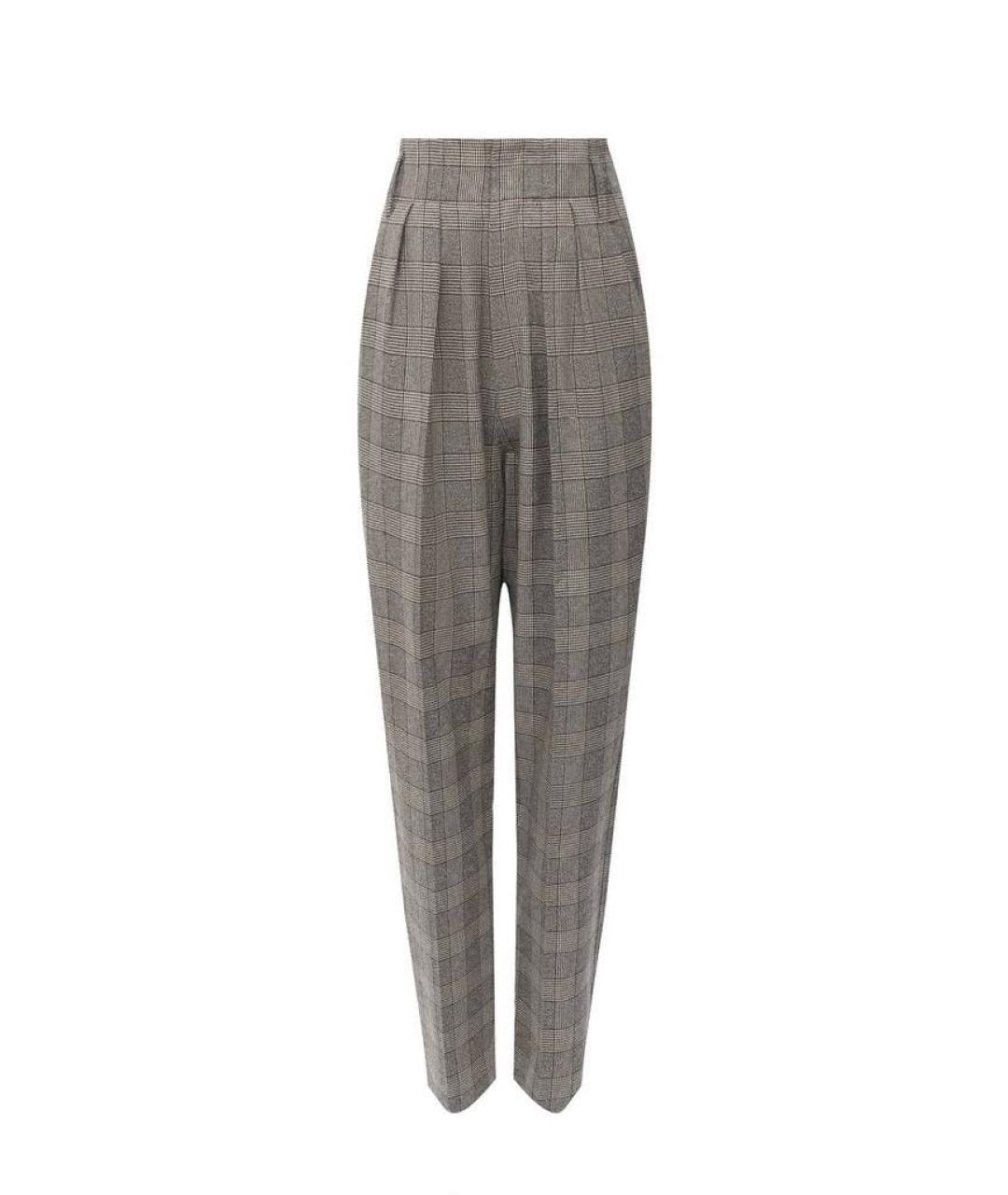 ISABEL MARANT Серые хлопковые брюки узкие, фото 2