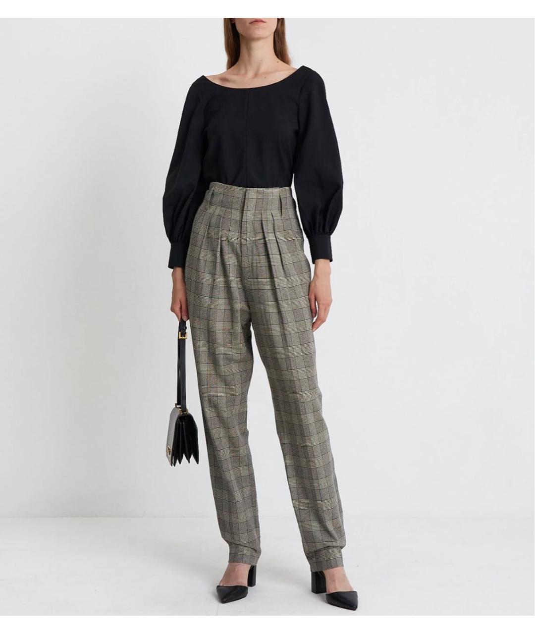 ISABEL MARANT Серые хлопковые брюки узкие, фото 7