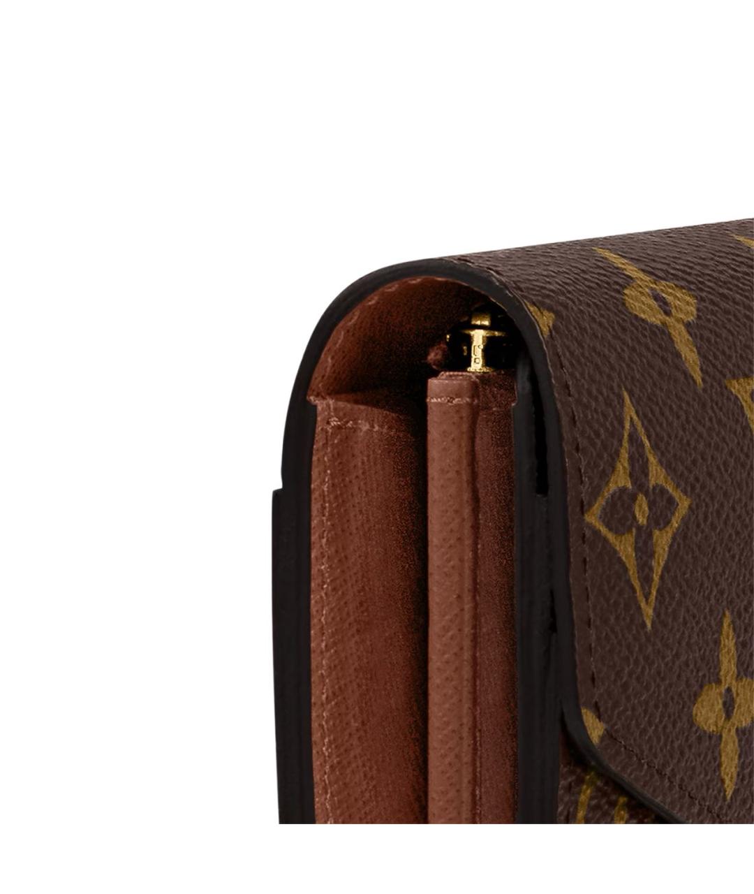LOUIS VUITTON Коричневый кожаный кошелек, фото 2