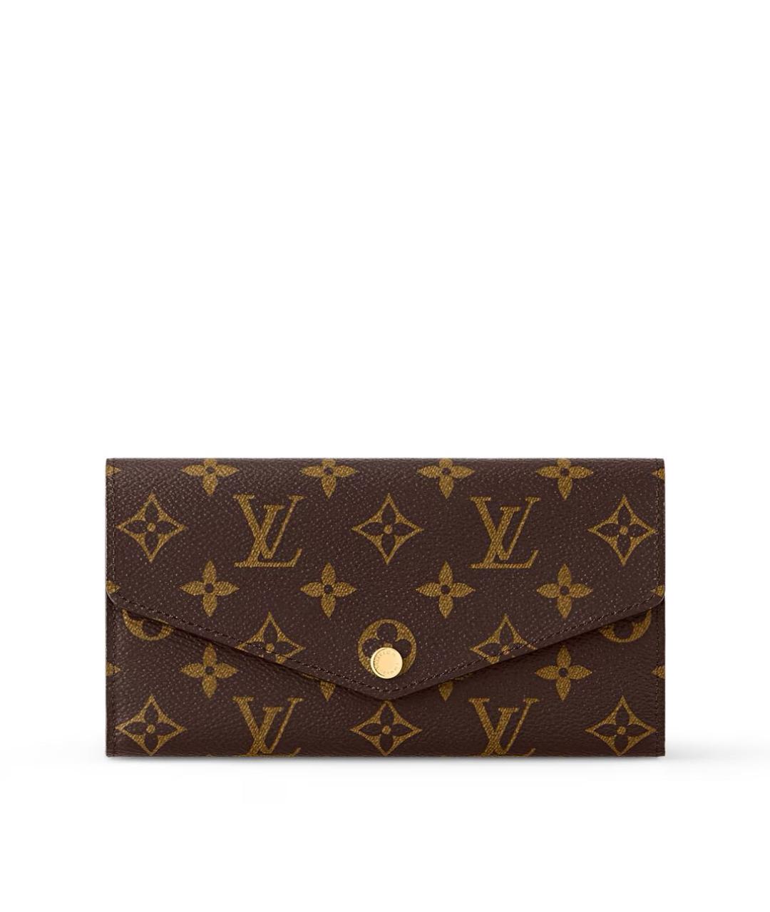 LOUIS VUITTON Коричневый кожаный кошелек, фото 1