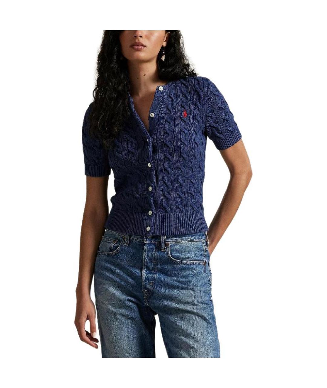 POLO RALPH LAUREN Синий хлопковый кардиган, фото 4